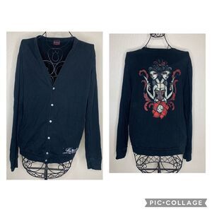 Lowbrow Art Company Faded Black Cardigan
